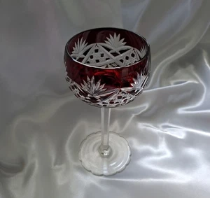 Römer rot Überfang Glas Kristallglas Kelch Stielblase Schale Weinglas Vintage - Bild 1 von 21