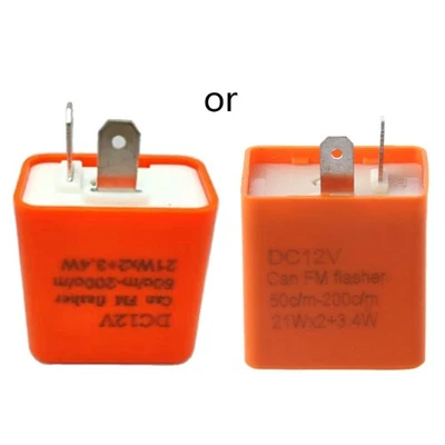 12V 2 Pin Motorcycle Blinker Adjustable LED Flasher Relay Turn Signal Indicator - Image 1 of 4