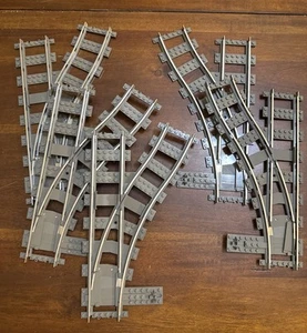 5x Lego Electric Train Track Metal 9V Switch Old Dark Gray Left Right 2861 2859 - Picture 1 of 5