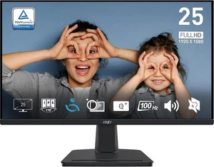 MSI PRO MP251 Full HD 24.5" IPS LCD Monitor – Black, Eye Friendly Speakers Tilt - Picture 1 of 7
