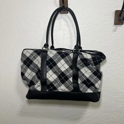 vintage LL bean large size plaid tote bag - Image 1 of 4