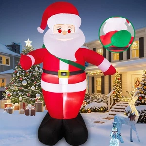 8 FT Gonfiabili Natalizi Babbo Natale Decorazioni da Esterno, Blow Up Yard Deco... - Foto 1 di 6