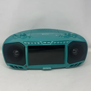 Aiwa AI7001-TL Teal Black Bluetooth Crystal Clear Sound Portable Boombox - Picture 1 of 7