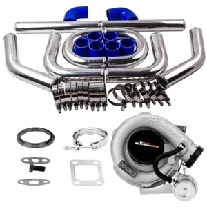 T3 Universal Turbo 0.63 A/R V Band 420HP 4/6 Cly + 2.5" 64mm 8PCS PIPING Kit - Picture 1 of 12