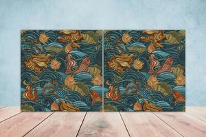 Azulejos de pared de cerámica para peces Koi cocina ducha salpicadero azulejos japoneses Japón - Imagen 1 de 2