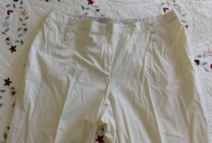 NEW J. Jill Womens Plus Size 26W Ivory Cotton Casual Pants High Rise 31" inseam - Picture 1 of 13