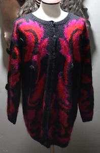 Cárdigan Suéter DE COLECCIÓN Jennifer Reed TOO Tejido a Mano Mohair Cattagecore L/XL - Imagen 1 de 9