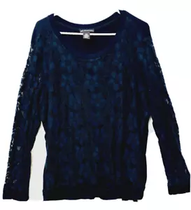 Adrianna Papell Damen Grün Blumenmuster Spitzenbluse Freizeit Oberteil, Größe 2XL, Langarm - Bild 1 von 9