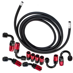 5M AN-6 Fitting Braided Oil Fuel Line Hose End Kit Conduite de carburant Tuyau - Afbeelding 1 van 12