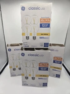 16 Light Bulbs - GE Classic LED Soft White Crystal Clear 40 Watt Light Bulbs - Picture 1 of 8