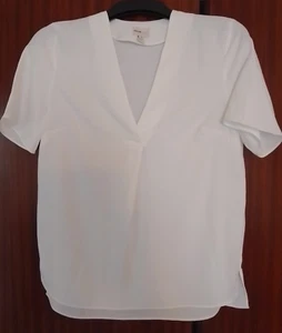 River Island Womens White Crepe Short sleeved Top Size 8 - Picture 1 of 4