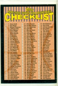 NBA-BASKETBALL INSERT TRADING CARD LOT-TOPPS-1999-2000 CHECKLIST-LOT OF 15 CARDS - Picture 1 of 3
