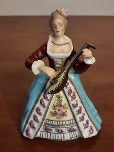Figurina primi MARX EUGENE CLAUSS Meissen rococò DONNA MANDOLINO Parigi LE CONCERT - Foto 1 di 6