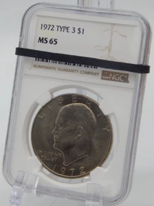 1972 TYPE 3  IKE EISENHOWER DOLLAR NGC MS 65 -BT361 - Picture 1 of 6
