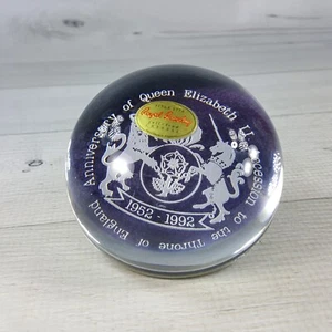 Queen Elizabeth II Accession to the Throne 1952-1992 Lead Crystal Paperweight - Picture 1 of 6