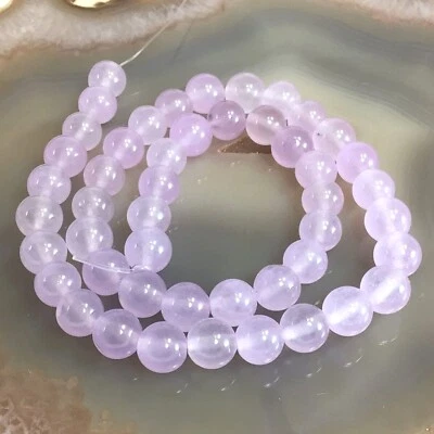 Light Purple Jade Spacer Loose Round Bead 15" 4mm 6mm 8mm 10mm Lavender Jade - Image 1 of 4