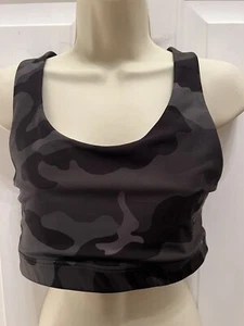 Old Navy Medium Support PowerSoft Cross-Back Cutout Sports Bra Olive Camo Size L - Picture 1 of 2