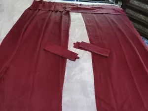 Burgundy Victoria Classics Drapes Attached Valance Tie Backs 57W x 64L - 3" Rod - Picture 1 of 8