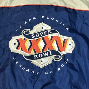 Tampa Florida Super Bowl XXXV Jeff Hamilton Pro Sport Blau Beige Jacke Herren XL - Bild 1 von 12