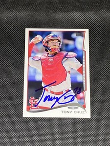 Tony Cruz St. Louis Cardinals Signed Auto 2014 Topps Card #US134 ~ COA