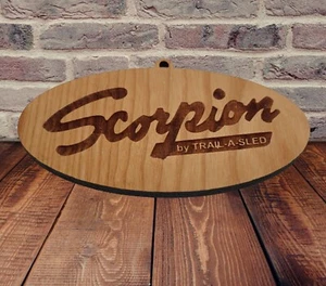 Scorpion Vintage Snowmobile Laser Engraved Wooden Christmas Ornament - Picture 1 of 4