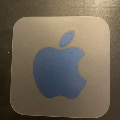 Apple Logo Sticker Genuine Blue MacBook iPad Bumper Window Decal 2”x2.5” - Image 1 of 2