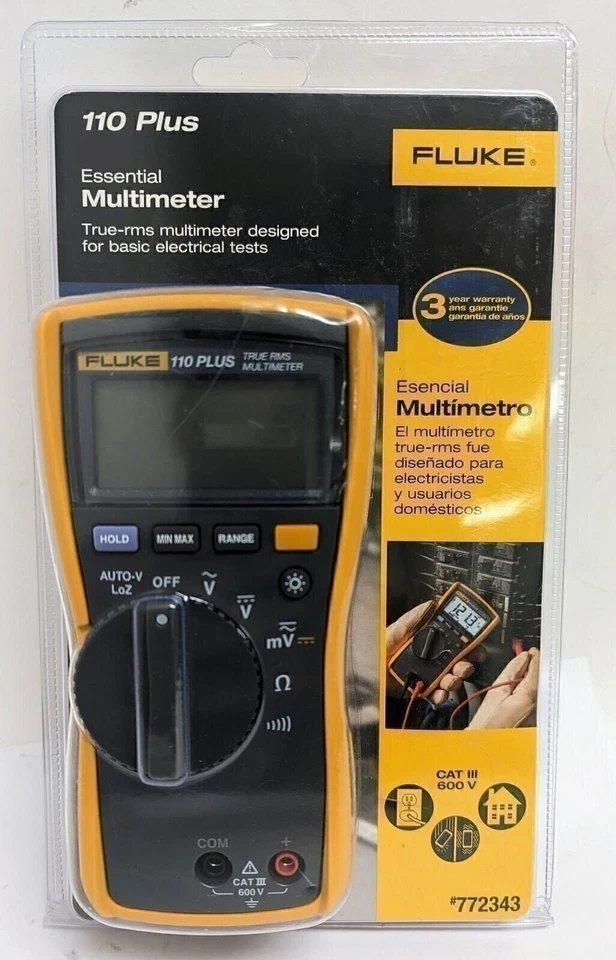 Fluke 110 Plus Essential Multimeter True RMS Multimeter - 772343 - Image 1 of 1