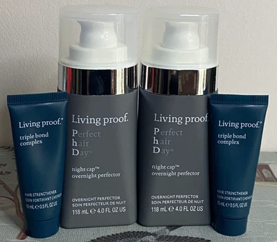 Living Proof 2x Triple Bond Complex + 2x Night Cap Overnight Perfector Worth £68 - image 1 of 4