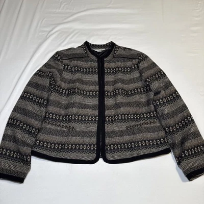 CHRISTOPHER BANKS Blazer Womens Large Wool Blend Lined Hook Closure Jacket EUC - Image 1 of 4