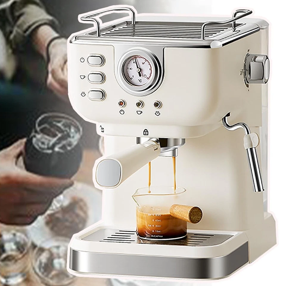 MARKENLOS Siebträgermaschine, Espressomaschine, 3 in 1 Espresso, Pads & Kapseln, 20 Bar