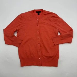 VTG J.Crew Sweater Button Up Women S Orange Solid ..#33281 - Picture 1 of 10