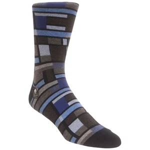 Offset Stripe Men’s Crew Dress Sock | Stacy Adams Premium Socks (One Size) - Picture 1 of 2