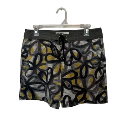 Bañador Mr Turk Para Hombre 30 Dorado Verde Malla Forrado Cordón Playa Tropical Foto 1 de 4