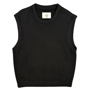 Reigning Champ 100% Wool Sweater Vest Crewneck Knit Black Medium - Picture 1 of 6