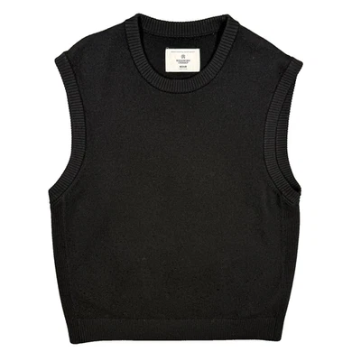 Reigning Champ 100% Wool Sweater Vest Crewneck Knit Black Medium - Image 1 of 4