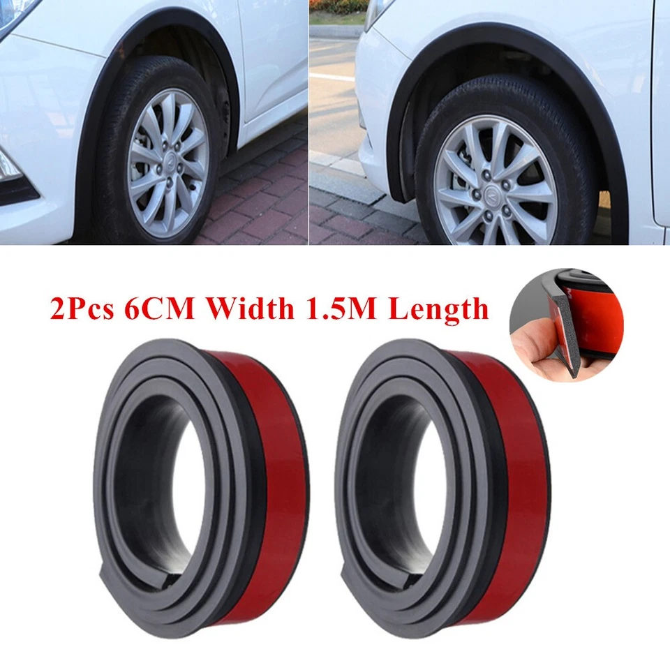 Protetor de extensão de sobrancelha roda de carro 59""*2,36"" extensor de arco preto universal - Imagem 1 de 4