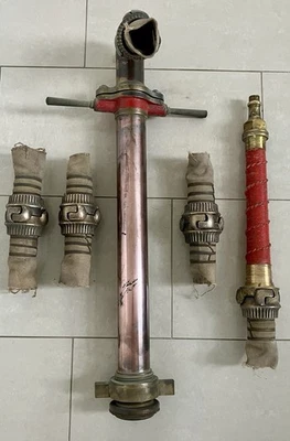 1900 Feuerwehr Storz Kupplung Strahlrohr Standrohr Kupfer Messing Original Set! - Bild 1 von 4