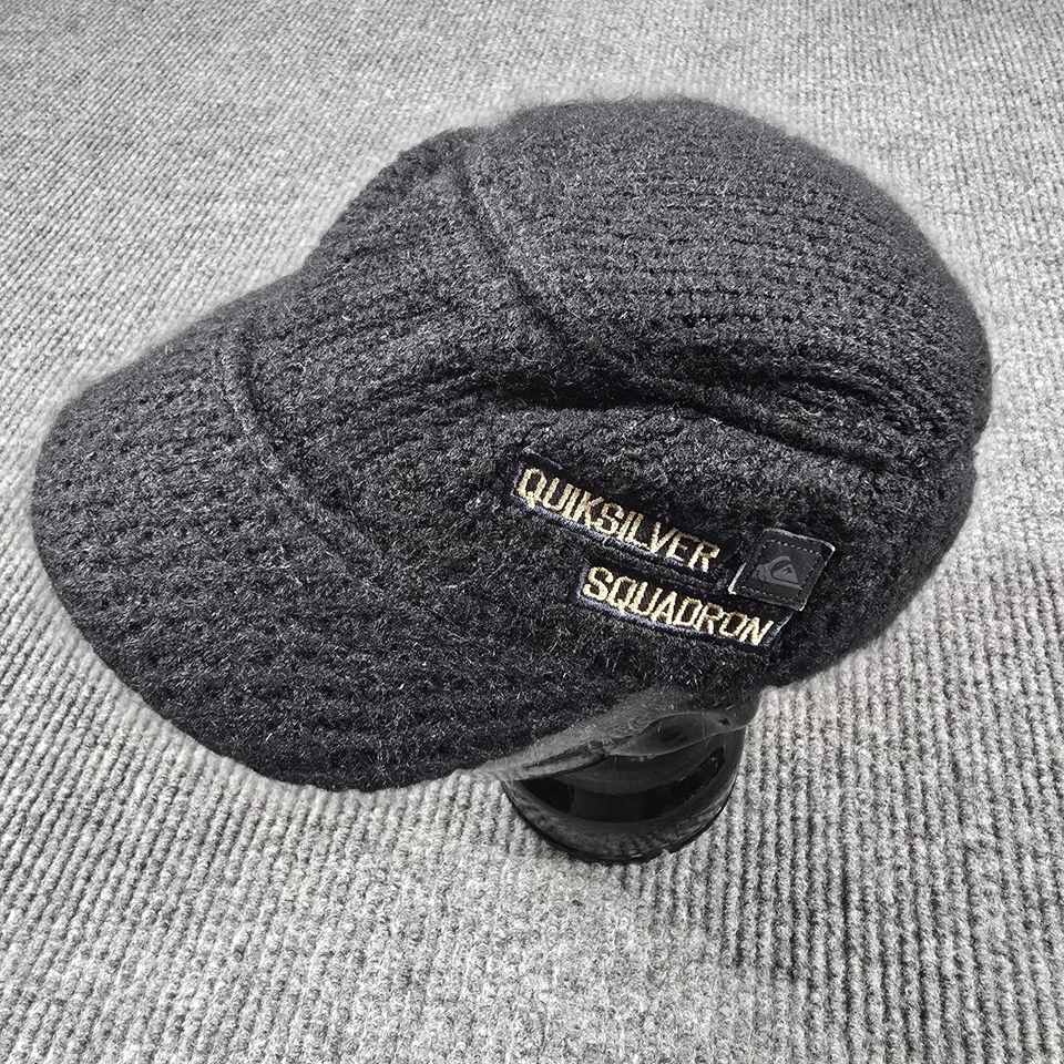 Gorra de Colección Años 90 Quiksilver Escuadrón Gorra Mujer Ajustada Negra Tejida Militar Y2K Foto 1 de 4