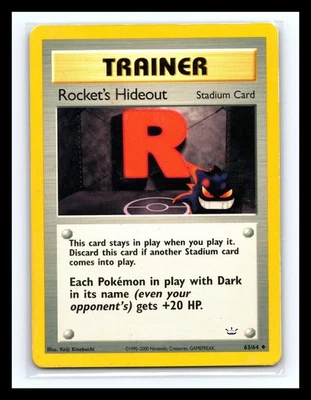 💥 Pokémon 2001 TCG Rocket's Hideout Neo Revelation 63/64 Vintage W/ Gengar - Image 1 of 2