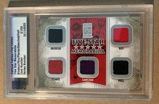 2010 Famous Fabrics Five Star Memorabilia Roy/ Sawchuk/ Plante/ Brodeur/Hall /09