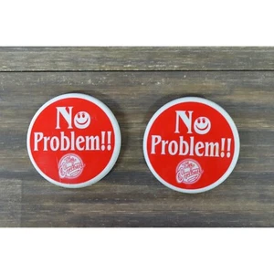 The Onion Pin Lot of 2 No Problem Promo Plastic Vintage - Picture 1 of 5