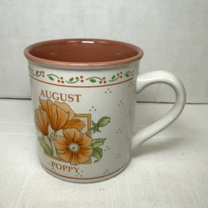 Papel Freelance Flower of the Month Coffee Tea Mug Cup August Poppy - Picture 1 of 9