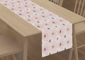 NEW MCM Style Table Runner - Retro Pink Star Burst Design - Choose Size - Picture 1 of 4