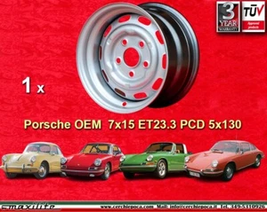 1 cerchio acciaio 7x15 ET23.3 Porsche 911 912 SC 914-6 Stahlfelge steel wheel - Picture 1 of 24