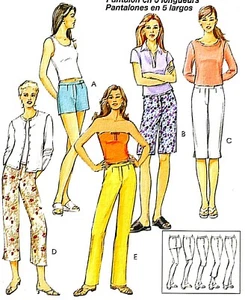 WOW! MISS SHORTS & PANTS in 5 LENGTHS SEWING PATTERN 8-14 McCalls 4839 - Picture 1 of 2