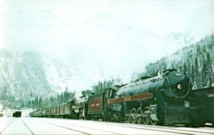 Postcard - Canadian Pacific 5930 2-10-4 Selkirk Locomotive Canadian Rockies 0368 - Picture 1 of 2