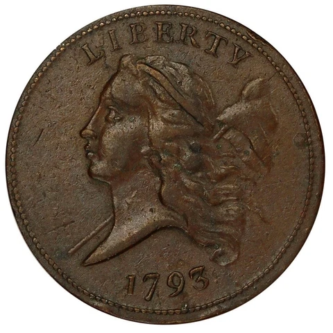 1793 Half Cent, Liberty Cap, Head Left, PCGS XF45 (doily holder) Cover