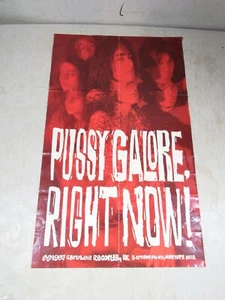 Poster Vintage Originale 1987 Pussy Galore Right Now Music Band Punk  - Foto 1 di 7