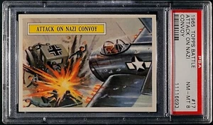 1965 TOPPS BATTLE CARD # 17 ~ ATTACK ON NAZI CONVOY ~ GRADED PSA 8 NM/MT - Picture 1 of 2