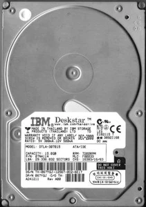 IBM DTLA-307015 15GB IDE Hard Drive P/N: 07N4114 MLC: F80033 - Picture 1 of 2